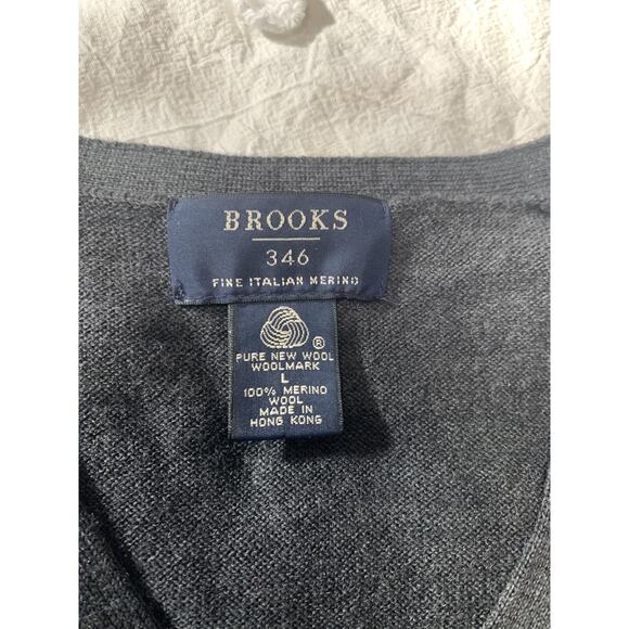 Brooks 346 Men's Pullover Sweater 100% Merino Wool Size Large Grandpacore Career - Picture 6 of 7